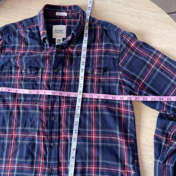 Basic Editions Flannel Classic Fit Long Sleeve Tartan Plaid Cotton Shirt Mens M - Picture 7 of 11